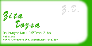 zita dozsa business card